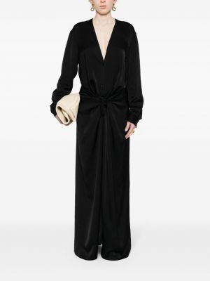 Saténové šaty Totême černé