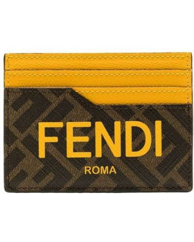 Trykt lommebok Fendi brun