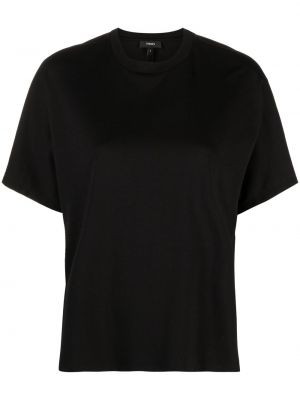 Bavlnené tričko s okrúhlym výstrihom Theory čierna