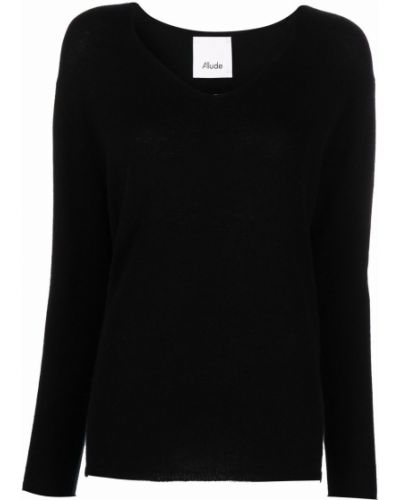 Jersey de punto con escote v de tela jersey Allude negro