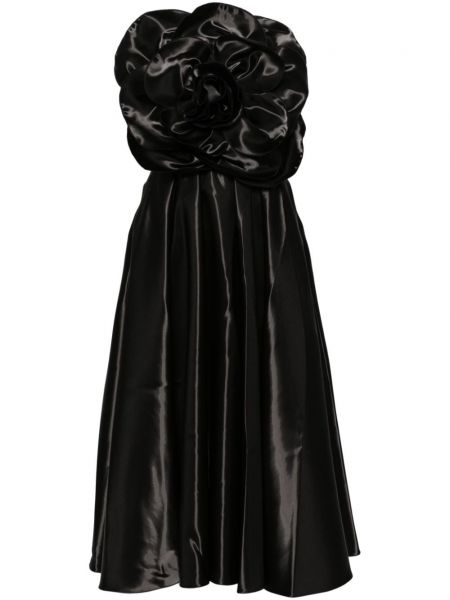 Φλοράλ μίντι φόρεμα Nissa μαύρο
