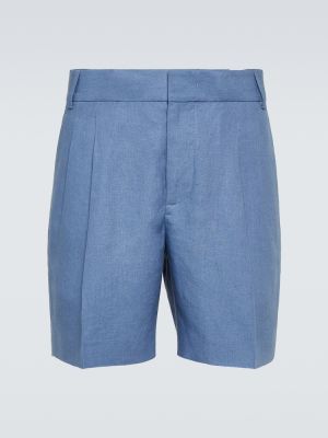 Pantaloncini di lino Loro Piana blu