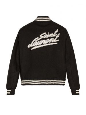Плюшевая куртка Saint Laurent черная