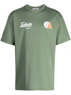 Памучна тениска с принт Adish зелено