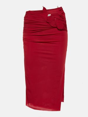 Midi φούστα από διχτυωτό Christopher Esber κόκκινο