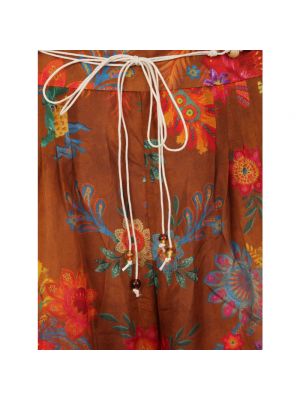 Falda larga de flores Zimmermann marrón