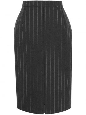 Vlnená puzdrová sukňa Saint Laurent sivá