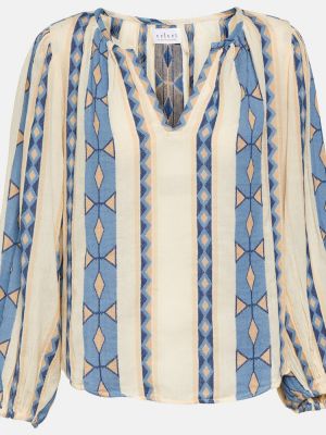 Samt bluse aus baumwoll mit print Velvet