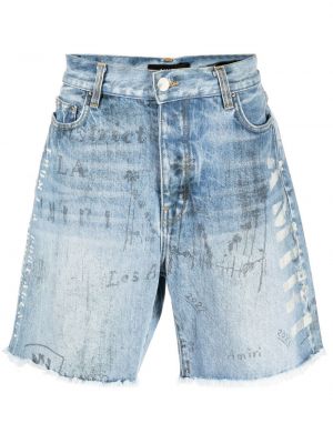 Trykt jeans-shorts Amiri blå