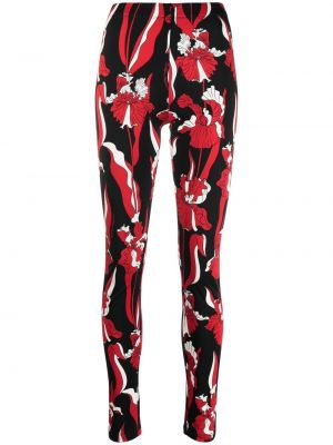 Trykt floral stretch bukser Boutique Moschino svart