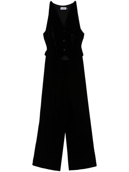 Βελούδινη ολόσωμη φόρμα με λουράκι Rixo μαύρο
