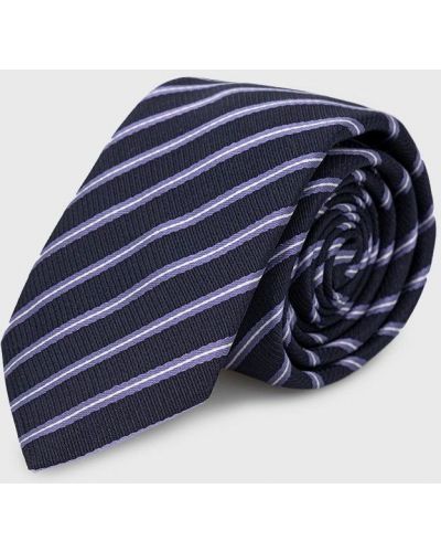 HUGO krawat jedwabny kolor fioletowy