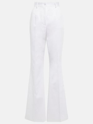 Pantaloni cu picior drept cu talie înaltă Dolce&gabbana alb