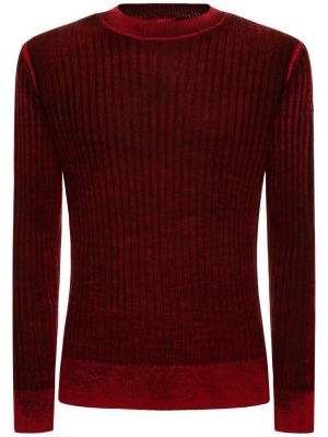 Вълнен пуловер бродиран Diesel червено