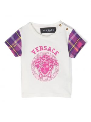 Puuvilla t-paita tytöille Versace Kids valkoinen