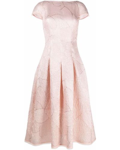 Vestido con estampado con estampado abstracto de tejido jacquard Talbot Runhof rosa