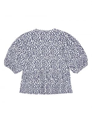 Bluzka bawełniana z nadrukiem w abstrakcyjne wzory Ganni