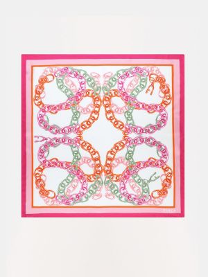 Pañuelo de seda de flores con estampado Furla rosa