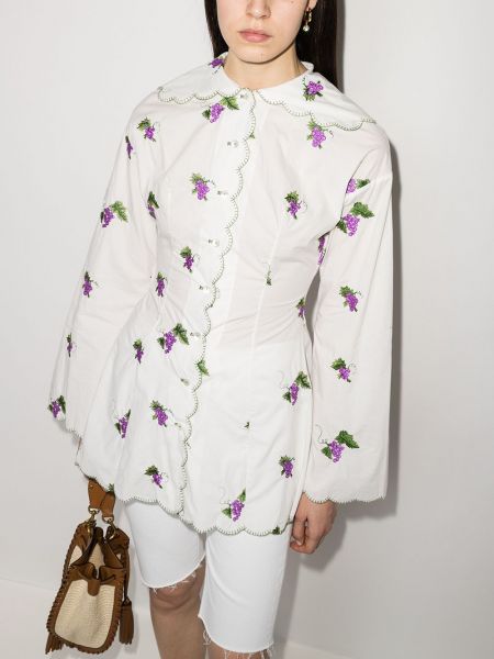 Blusa con bordado Yuhan Wang blanco