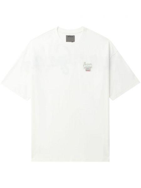 Βαμβακερή μπλούζα με κέντημα Musium Div. λευκό