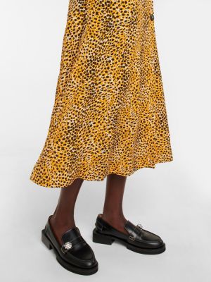 Rochie midi cu imagine cu model leopard Ganni