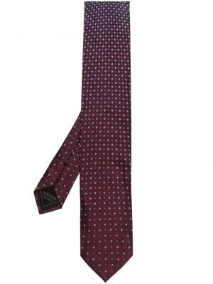 Жакардова копринена вратовръзка Brioni червено
