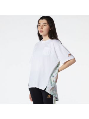 Geflochtene t-shirt aus baumwoll New Balance weiß