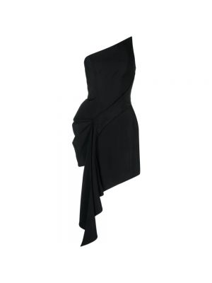 Sukienka midi asymetryczna drapowana Mugler czarna