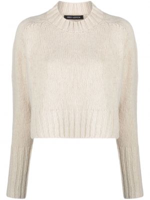 Dzianinowy sweter z okrągłym dekoltem Iris Von Arnim biały