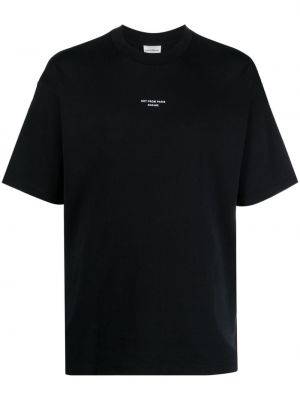 Medvilninis siuvinėtas marškinėliai Drôle De Monsieur juoda