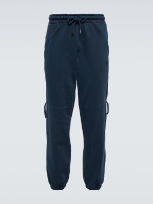 Pantaloni tuta di cotone in jersey Jacquemus blu