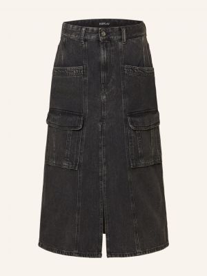 Spódnica jeansowa Replay czarna