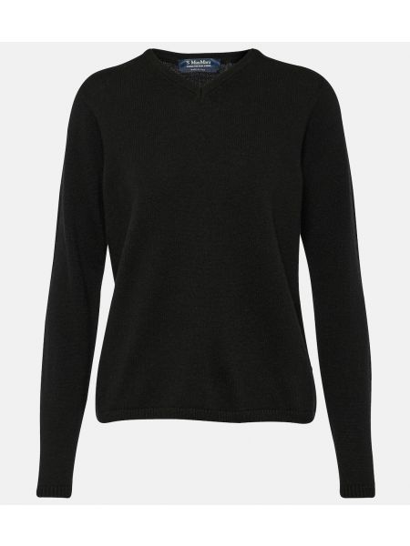 Кашемировый шерстяной свитер с v-образным вырезом 's Max Mara черный