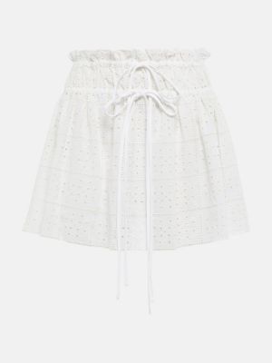 Bavlněné mini sukně Ganni bílé
