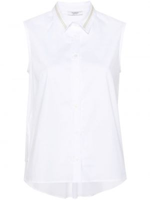 Риза без ръкави с мъниста на райета Peserico бяло
