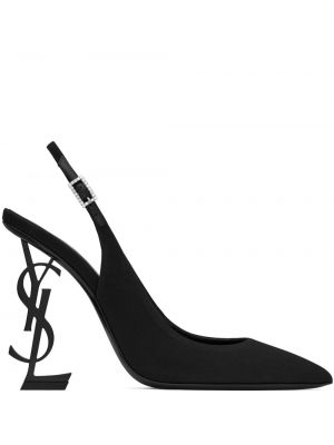 Pantofi cu toc slingback Saint Laurent negru