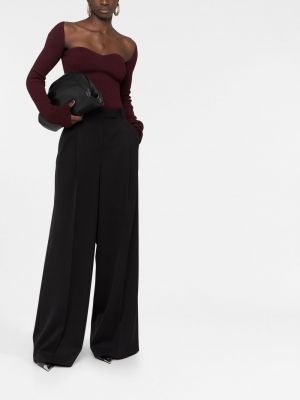 Hose ausgestellt mit plisseefalten Versace schwarz