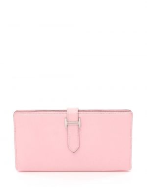 Bőr pénztárca Hermès rózsaszín
