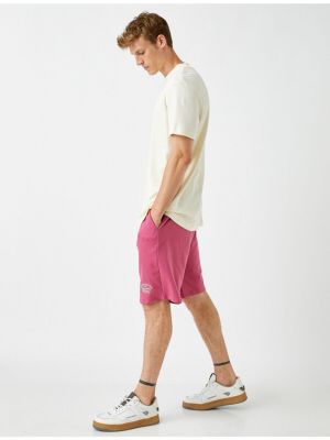 Pantaloni scurți din dantelă Koton roz