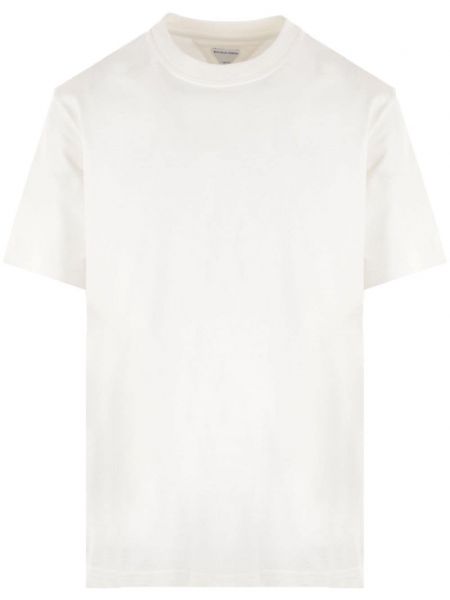 Βαμβακερή μπλούζα με στρογγυλή λαιμόκοψη Bottega Veneta λευκό