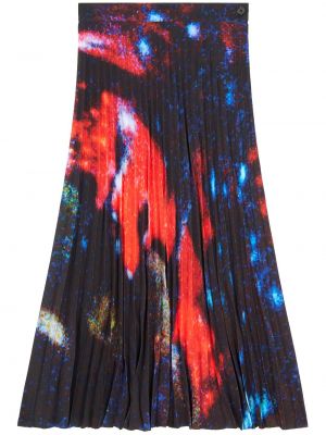 Spódnica z nadrukiem w abstrakcyjne wzory plisowana Mm6 Maison Margiela czarna