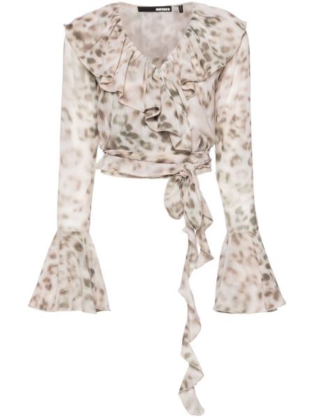 Bluse mit print mit leopardenmuster Rotate beige