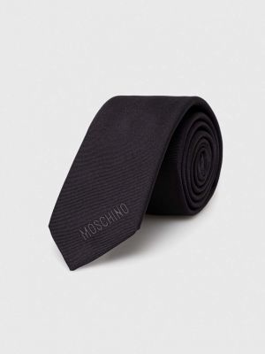 Чорна шовкова краватка Moschino