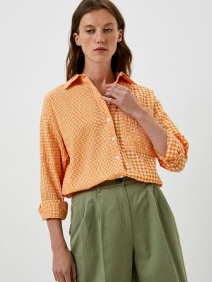 Рубашка с длинным рукавом Defacto, оранжевая