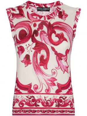 Top de mătase cu imagine Dolce & Gabbana