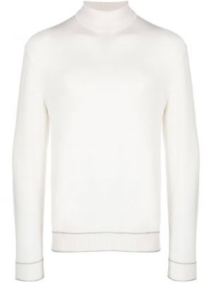Вълнен пуловер Eleventy бяло