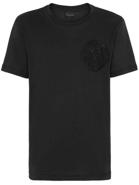 Bavlněné tričko s výšivkou Billionaire černé