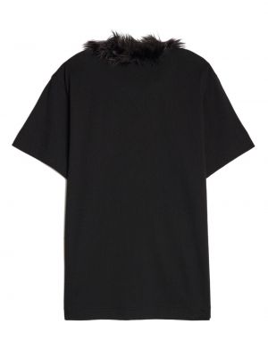Tričko s kožíškem Comme Des Garçons Homme Plus černé