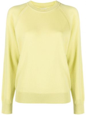 Pull en cachemire col rond Barrie jaune