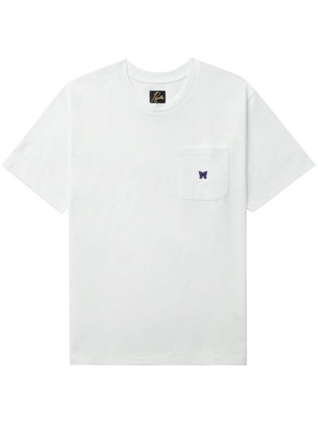 T-krekls ar izšuvumiem Needles balts